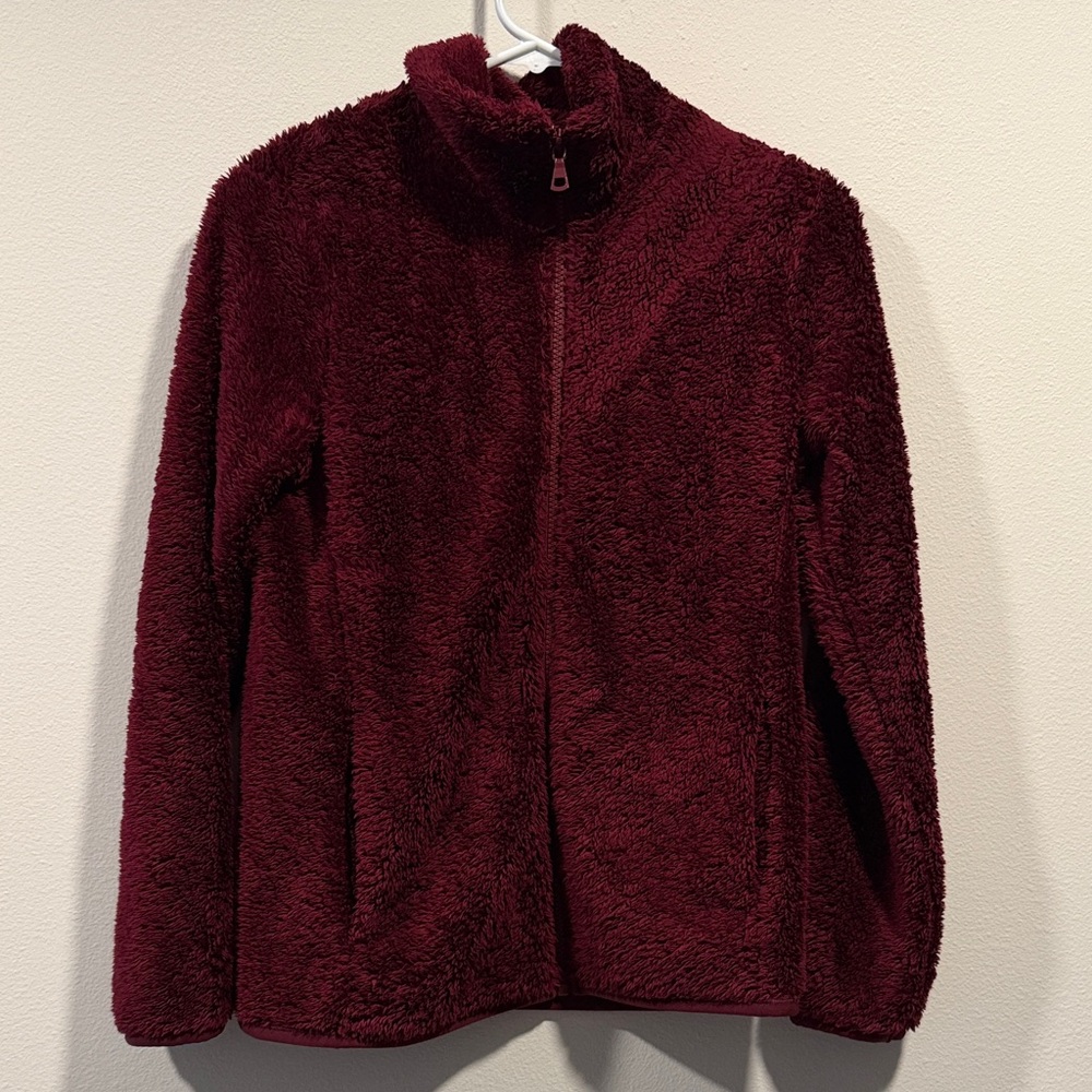 Uniqlo Burgundy Teddy Jacket